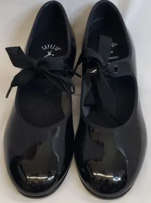 1" Della -- Women's Graduated Heel Character Tie -- Black Patent 1" Della -- Women's Graduated Heel Character Tie -- Black Patent