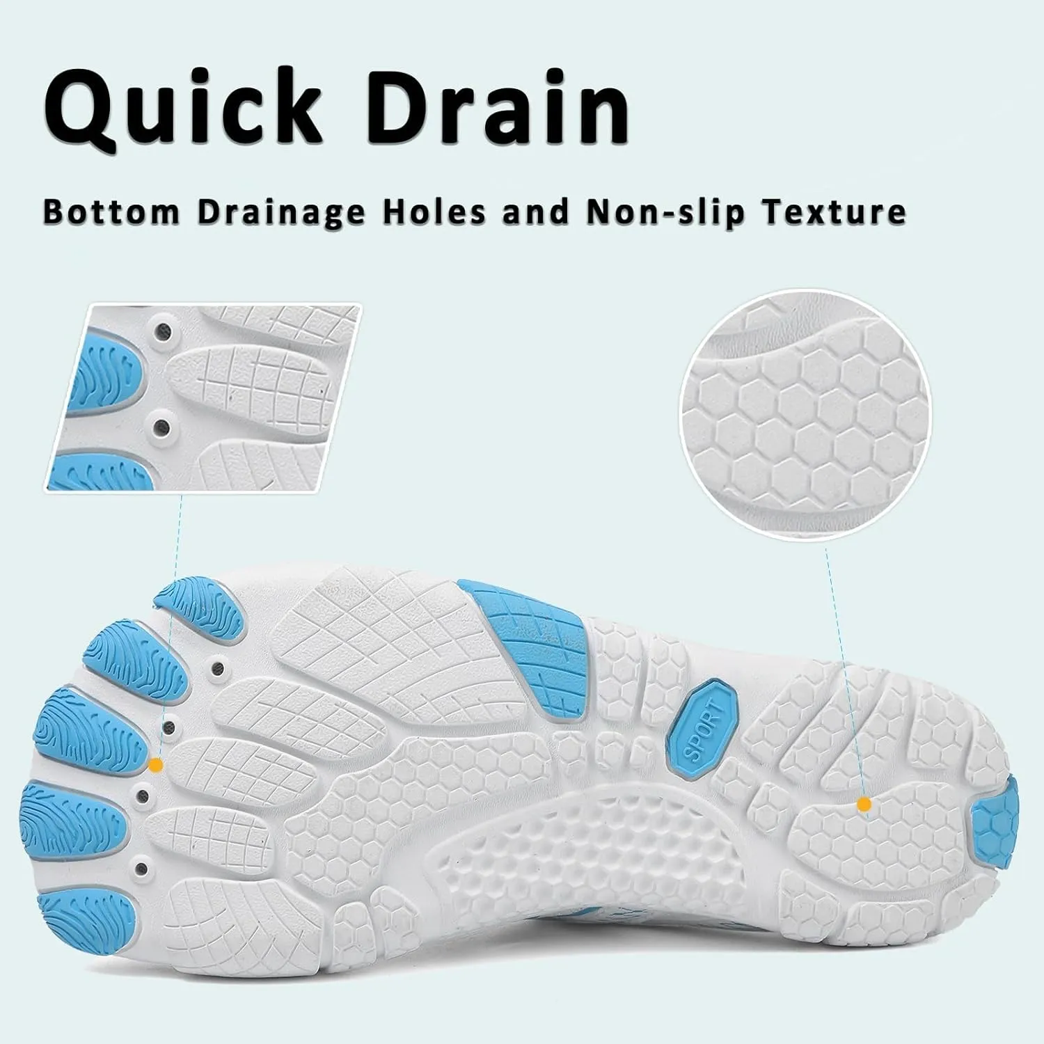 Barefoot Water Shoes for Women Wide Toe Box Shoe Pro-Healthy,Non-Slip Sneakers Pro Barefoot Shoes Beach Pool Aqua Swim Surf Hiking Footwear Summer Lightweight Running Trekking Trail Sneaker Unisex