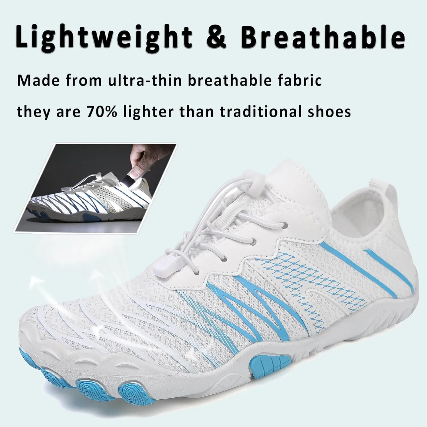 Barefoot Water Shoes for Women Wide Toe Box Shoe Pro-Healthy,Non-Slip Sneakers Pro Barefoot Shoes Beach Pool Aqua Swim Surf Hiking Footwear Summer Lightweight Running Trekking Trail Sneaker Unisex