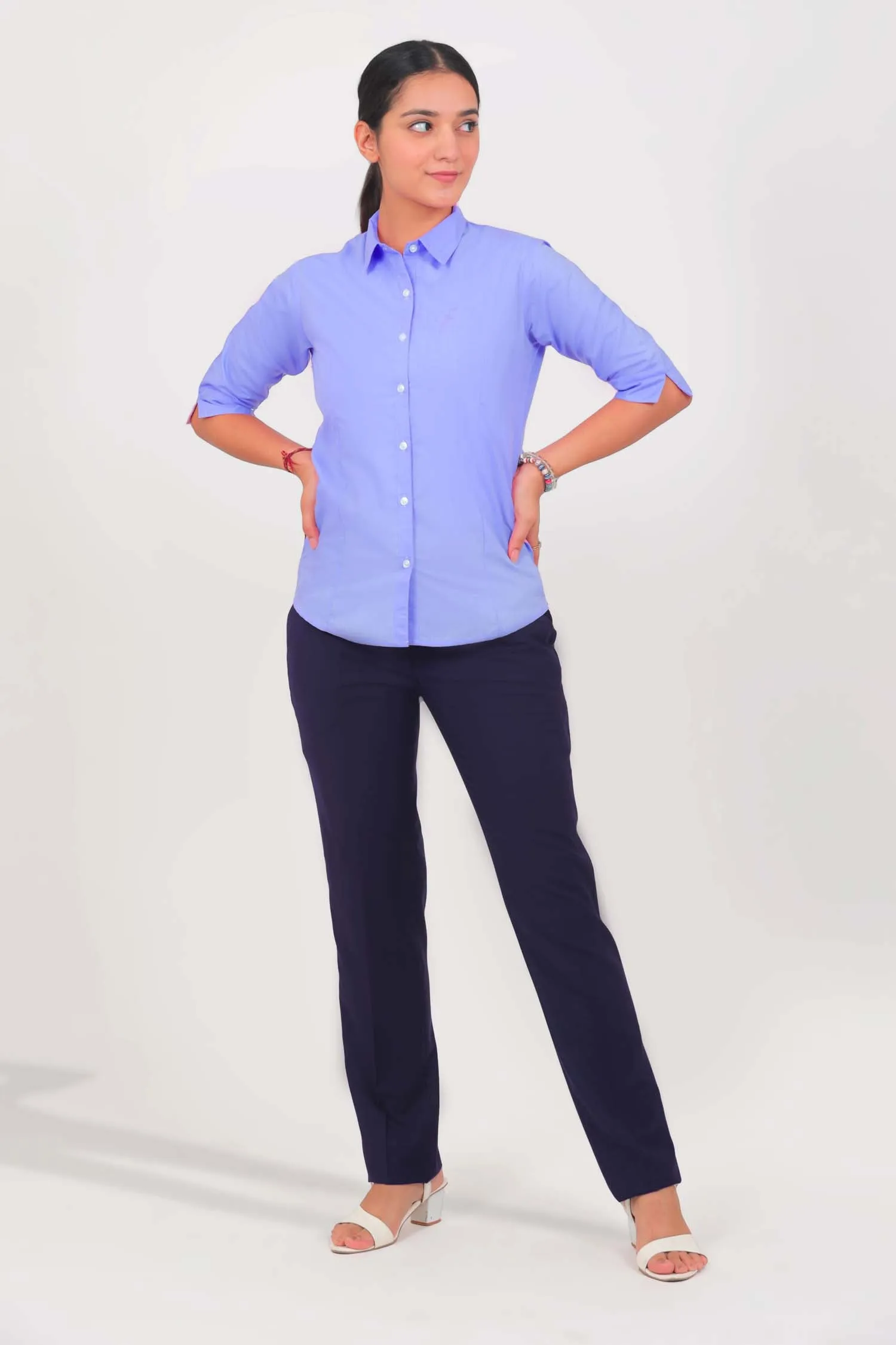 Bluebird Women Navy Blue Trouser