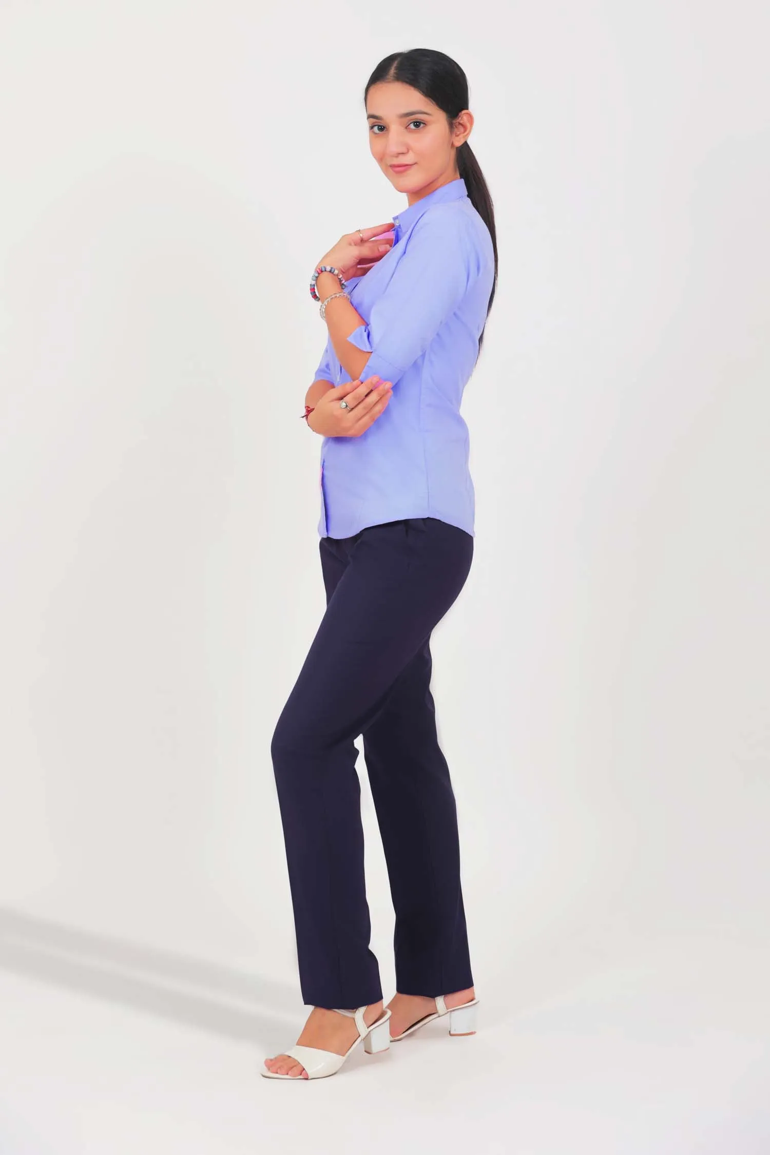Bluebird Women Navy Blue Trouser