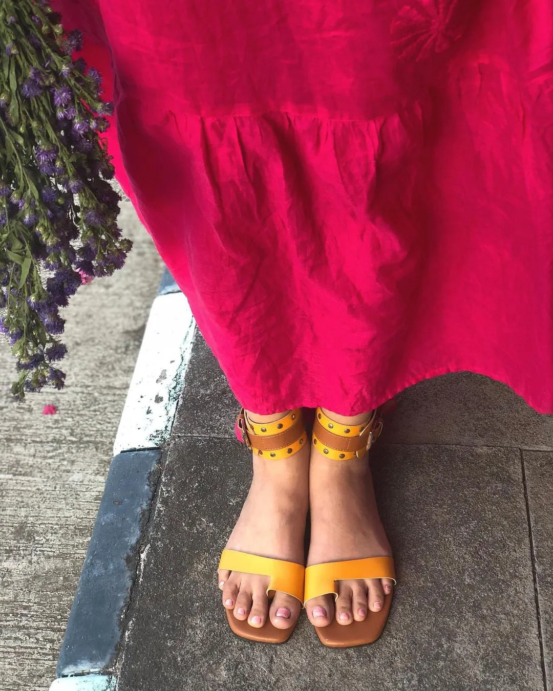 Canary Yellow Ankle Flats