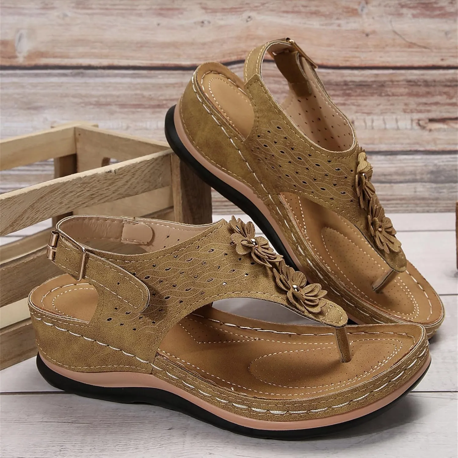 Ladmiple Sandals Women Fashion Dressy Summer Orthotic Slides Comfortable Walking Orthopedic Flip Flops with Arch Support
