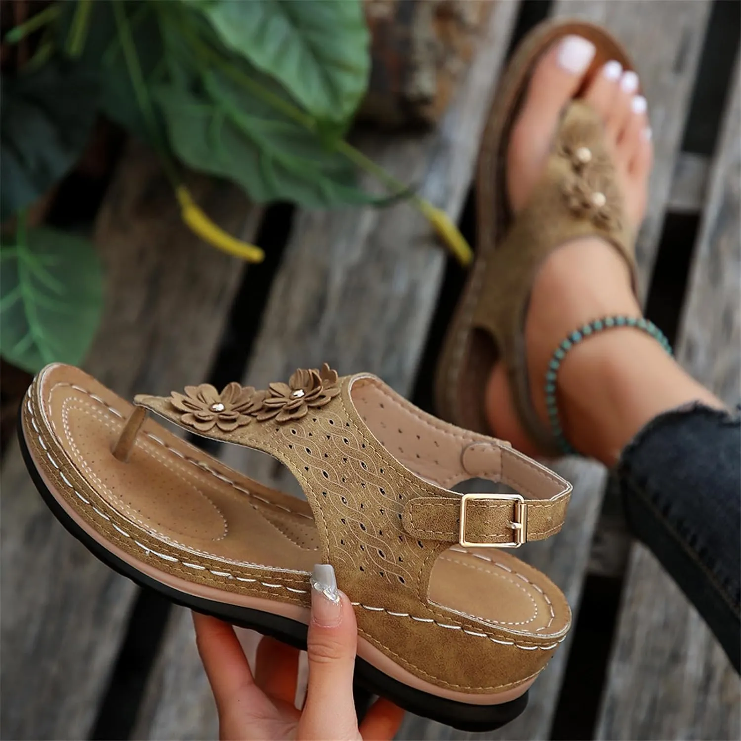 Ladmiple Sandals Women Fashion Dressy Summer Orthotic Slides Comfortable Walking Orthopedic Flip Flops with Arch Support