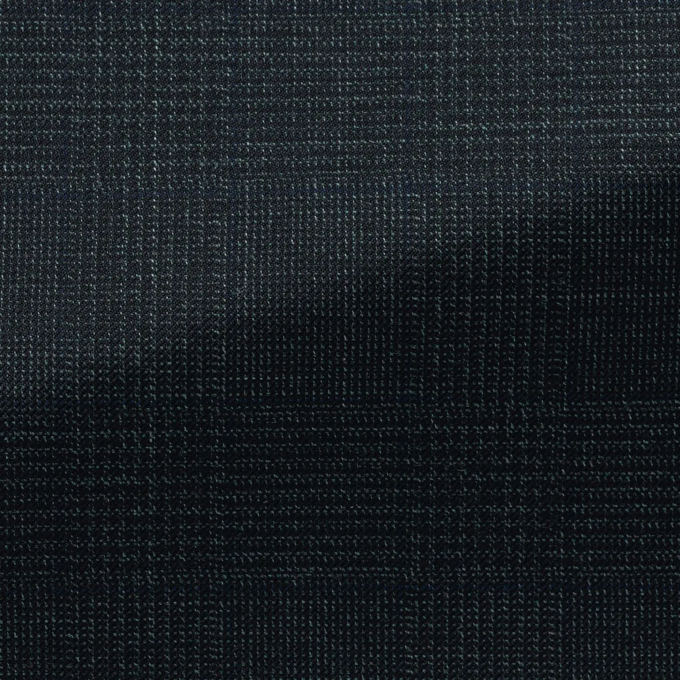Loro Piana Zelander Dark Green Merino Wool Glencheck with Blue Overcheck