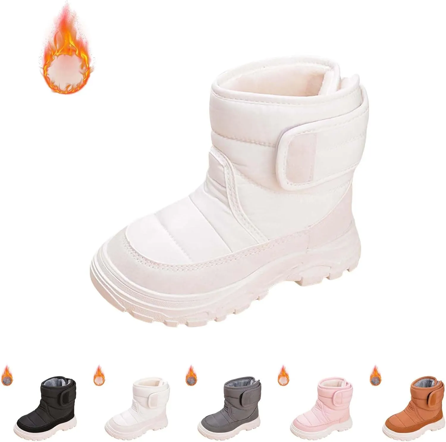 Open Toe Fuzzy Snow Booties For Boys Kids Winter Ski Shoes Toddler Fleece Breathable Sport Boots Fashion Non Slip Warm