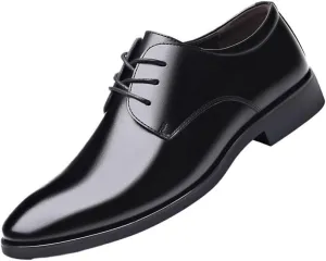 Oxfords Classic Casual Business Modern Work Wedding Shoes Mens Patent Leather Lace-Up Soft Bottom Cap Toe Dress Shoes