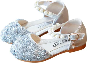 Shoes for Girls,Girls Shoes Sandals Kids Baby Crystal Bowknot Bling Infant Pearl Princess Shoes Dress Shoes 1-11 Years
