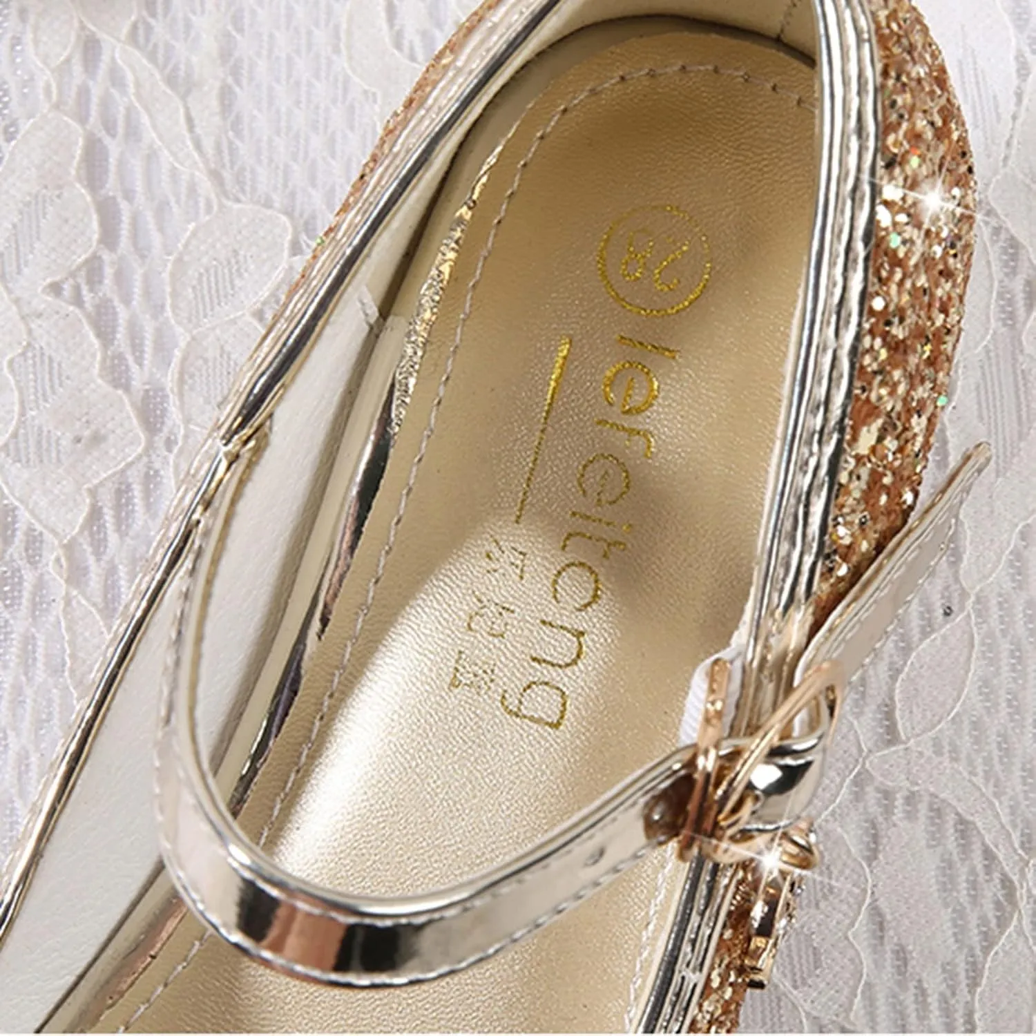 Shoes for Girls,Toddler Girl Glitter Sequins Princess Shoes Low Heels Party Dress Dance Shoes Rhinestone Sandals Shoes