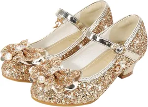 Shoes for Girls,Toddler Girl Glitter Sequins Princess Shoes Low Heels Party Dress Dance Shoes Rhinestone Sandals Shoes