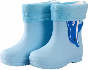 Unisex Child Fleece Lined aterproof Rain Boots Cute artoon Lightweight Toddler Rubber Winter Boots for Babies Girls