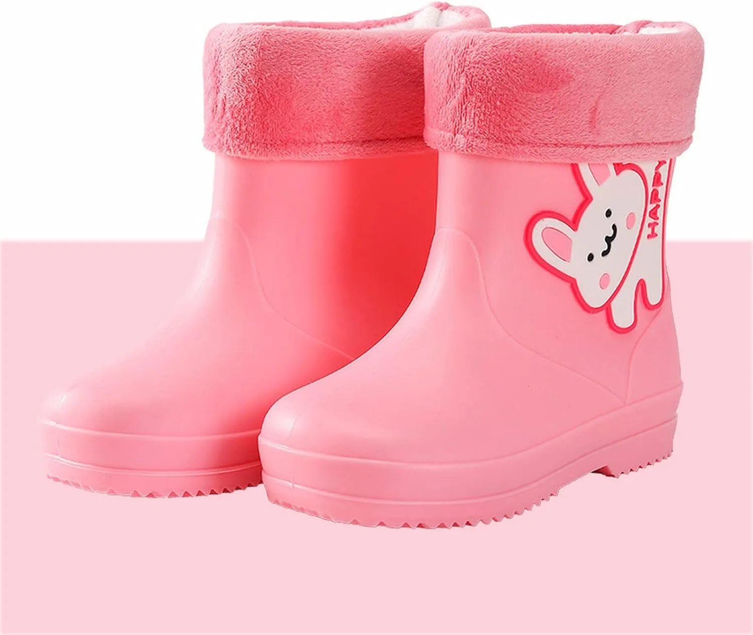 Unisex Child Fleece Lined aterproof Rain Boots Cute artoon Lightweight Toddler Rubber Winter Boots for Babies Girls