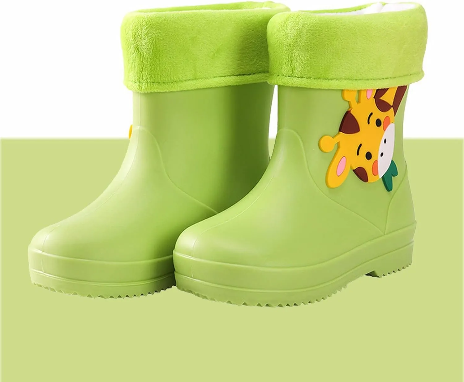 Unisex Child Fleece Lined aterproof Rain Boots Cute artoon Lightweight Toddler Rubber Winter Boots for Babies Girls