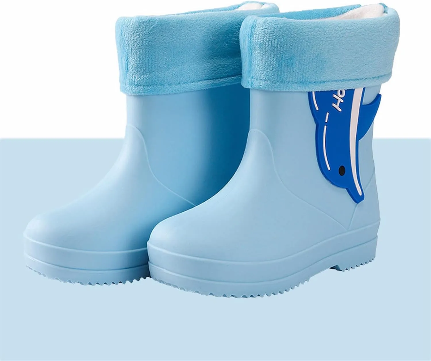 Unisex Child Fleece Lined aterproof Rain Boots Cute artoon Lightweight Toddler Rubber Winter Boots for Babies Girls