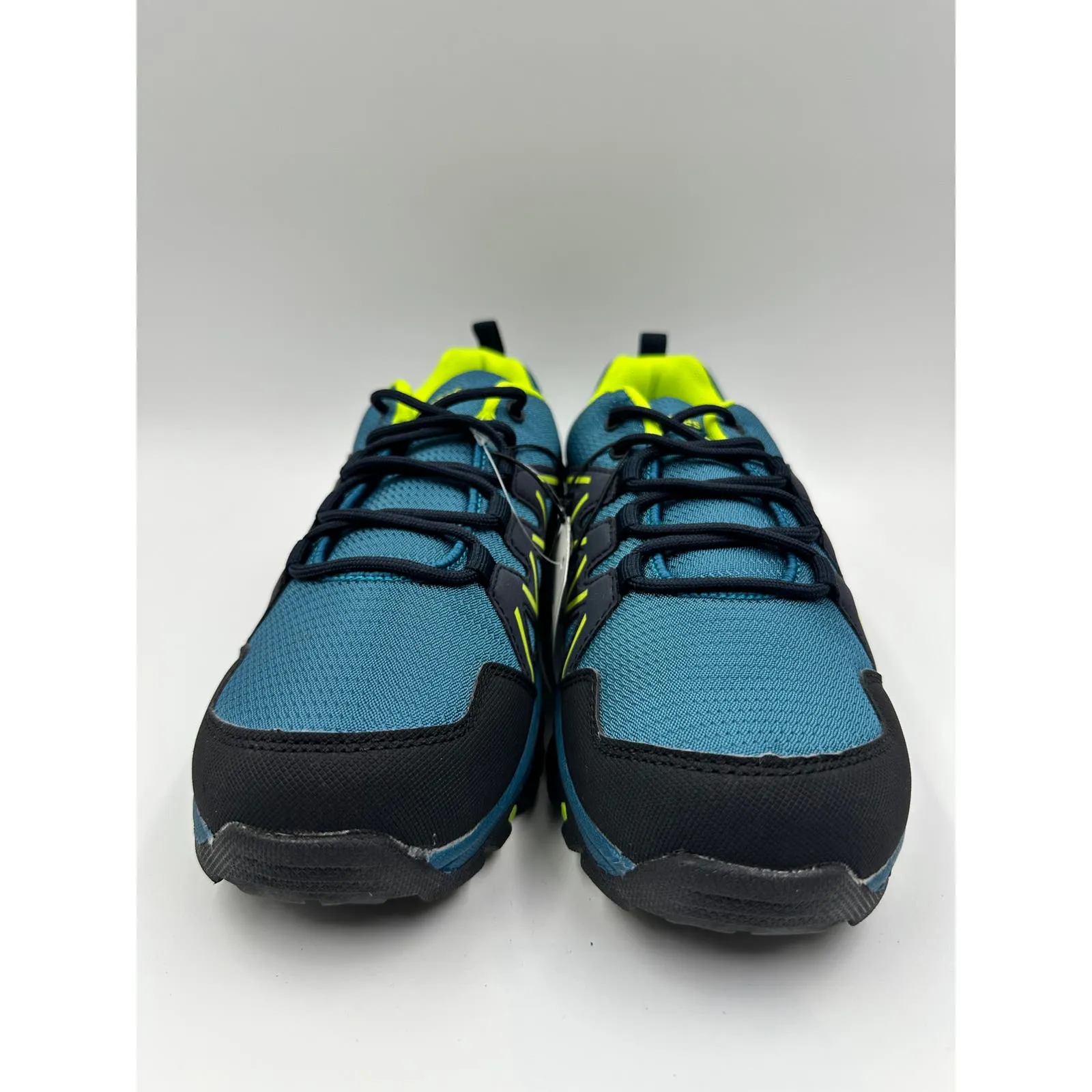 Women's Size 9, Low Top Aqua Hikers w/ Lime Green Accents w/ Rubber Toe Caps